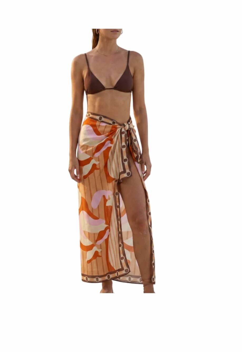 NEW JUAN DE DIOS women's de la falaise sarong in orange horse reins